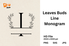 Leaves Buds Line Monogram - Graceful Style Product Image 1