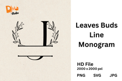 Leaves Buds Line Monogram Product Image 1