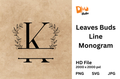 Leaves Buds Line Monogram - Graceful Style Product Image 1
