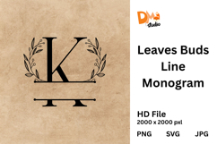 Leaves Buds Line Monogram Product Image 1
