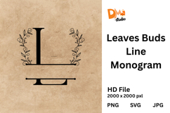 Leaves Buds Line Monogram - Graceful Style Product Image 1