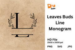 Leaves Buds Line Monogram Product Image 1