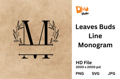 Leaves Buds Line Monogram Product Image 1