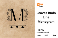 Leaves Buds Line Monogram - Graceful Style Product Image 1