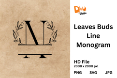 Leaves Buds Line Monogram Product Image 1