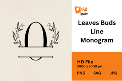 Leaves Buds Line Monogram Product Image 1