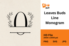Leaves Buds Line Monogram - Graceful Style Product Image 1