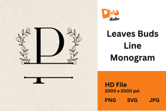 Leaves Buds Line Monogram - Graceful Style Product Image 1