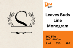 Leaves Buds Line Monogram Product Image 1