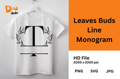 Leaves Buds Line Monogram Product Image 1
