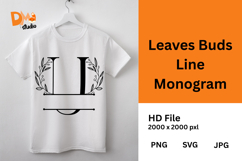 Leaves Buds Line Monogram Product Image 1