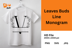 Leaves Buds Line Monogram - Graceful Style Product Image 1