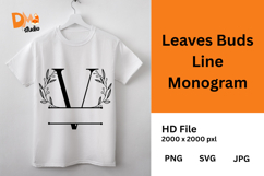 Leaves Buds Line Monogram Product Image 1