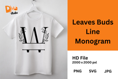 Leaves Buds Line Monogram Product Image 1