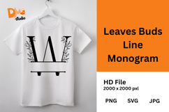 Leaves Buds Line Monogram - Graceful Style Product Image 1