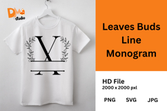 Leaves Buds Line Monogram - Graceful Style Product Image 1