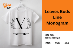 Leaves Buds Line Monogram Product Image 1