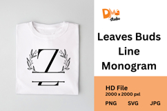 Leaves Buds Line Monogram Product Image 1