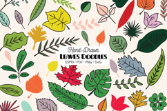 Hand Drawn Leaves Color | Tropical Foliage Plant Product Image 1