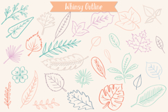 Hand Drawn Leaves Color | Tropical Foliage Plant Product Image 13