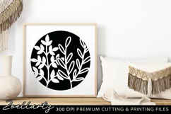 Leaves Branches SVG PNG EPS DXF Farmhouse Home Round Sign Product Image 2