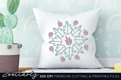 Floral T-shirt SVG Flower Leaves Frame for Mug Pillow Tote Product Image 3