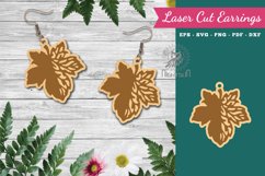 Leaves Laser Cut Earrings SVG Product Image 1