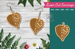 Leaves Laser Cut Earrings SVG Product Image 1