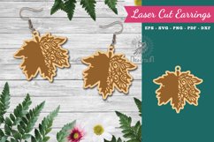 Leaves Laser Cut Earrings SVG Product Image 1