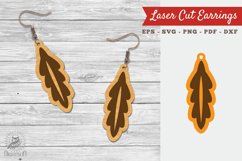 Leaves Laser Cut Earrings SVG Product Image 1