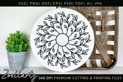 Leaves Mandala SVG Cut Files Floral Mandala Illustration Product Image 3