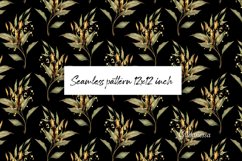 Floral pattern with gold | Leaves digital paper Product Image 1