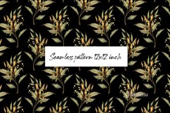 Floral pattern with gold | Leaves digital paper Product Image 1