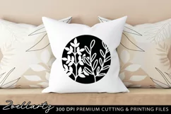 Leaves Branches SVG PNG EPS DXF Farmhouse Home Round Sign Product Image 3