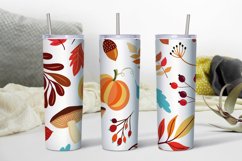Autumn Tumbler Sublimation Design, Falling Leaves, 20oz PNG Product Image 1