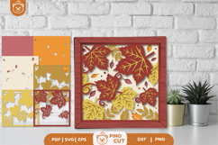 Autumn Leaves 3D Shadow Box SVG | Layered Fall Papercut Product Image 1
