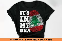 It's in my DNA Lebanon Flag Fingerprint Sublimation PNG, SVG Product Image 2