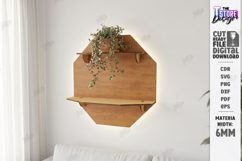 LED Hanging Plant Shelf Laser Cut Bundle | Wall Decor | CNC Product Image 12