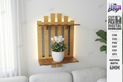 LED Hanging Plant Shelf Laser Cut Bundle | Wall Decor | CNC Product Image 5
