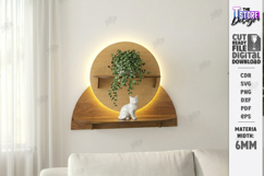 LED Hanging Plant Shelf Laser Cut Bundle | Wall Decor | CNC Product Image 6