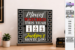 Led Lights Movies Counter - Cinema Tracker Sign Laser Cut Product Image 1