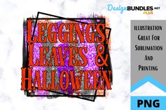 Leggings Leaves and Halloween Sublimation - Sublimation PNG Product Image 1
