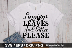Leggings leaves and lattes SVG - Autumn Quotes Design Product Image 1