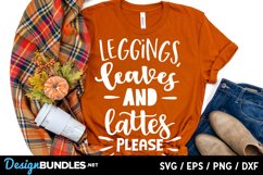 Leggings leaves and lattes please svg Product Image 1
