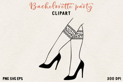 Bachelorette Party Line Art Clipart Bride SVG PNG EPS Product Image 1