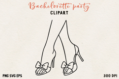 Bachelorette Party Line Art Clipart Bride SVG PNG EPS Product Image 1