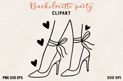Bachelorette Party Line Art Clipart Bride SVG PNG EPS Product Image 1