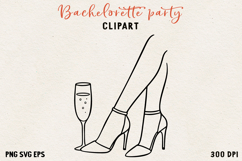 Bachelorette Party Line Art Clipart Bride SVG PNG EPS Product Image 1