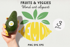 Fruit Typography Clipart, Fruit Word Art SVG | PNG | EPS Product Image 1