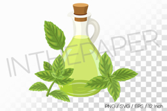 Zesty lemon balm glass bottle oil PNG SVG EPS Clipart Product Image 1
